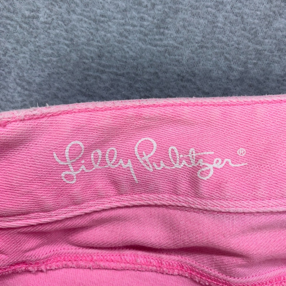 Lilly Pulitzer Worth Skinny Mini Jeans Womens 12 Pink Low Rise Stretch 40841 - Picture 2 of 16